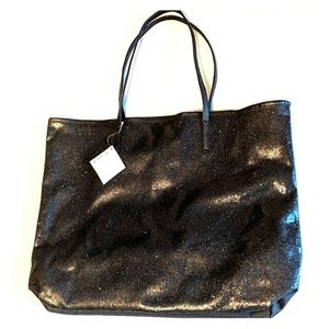NWT Macys Black Sparkle Tote